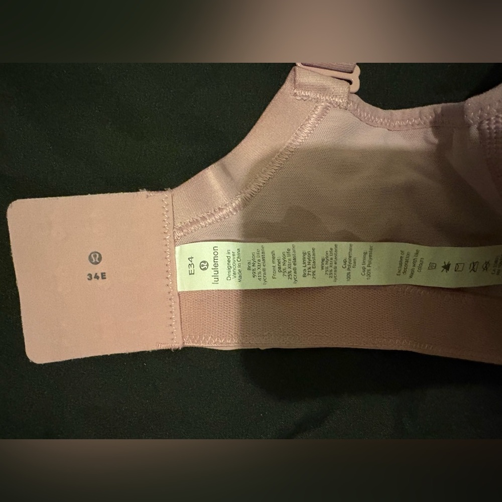 Lululemon Athletica Pink Taupe Run Times Sports Bra Like New Size 34 E - Picture 6 of 6